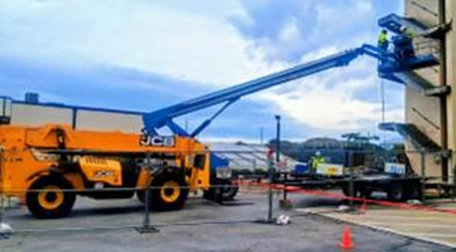 JCB telehandler with aerial platform