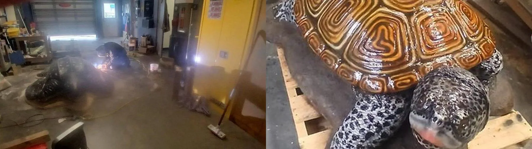 Mobile welding fabrication shop interior